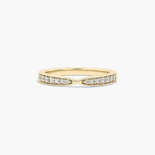 0.21ct Tapered Pavé Diamond Wedding Ring | 10K Gold