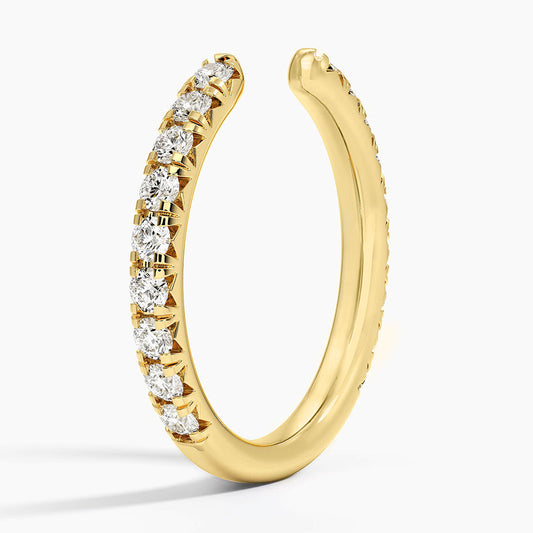 1ct Lab Diamond Ring | Open French Pavé Band | IGI Certified VS+ DEF | 10K White Gold